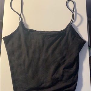 Black cropped tank top
